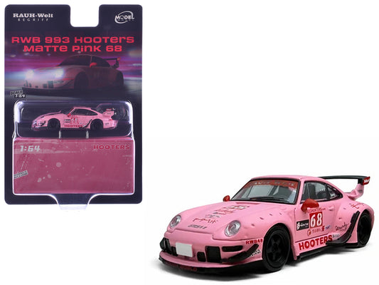 RWB 993 #68 "Hooters" Matt Pink 1/64 Diecast Model Car