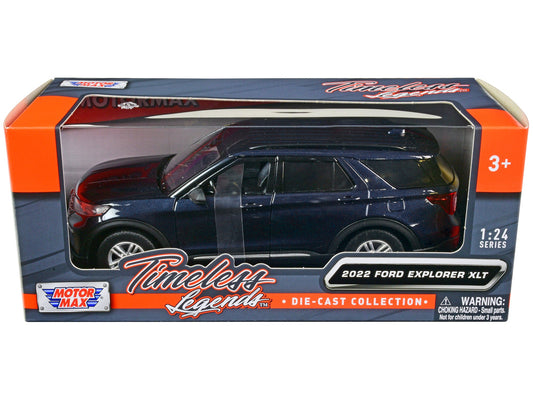 2022 Ford Explorer XLT Dark Blue Metallic "Timeless Legends" Series 1/24 Diecast Model Car