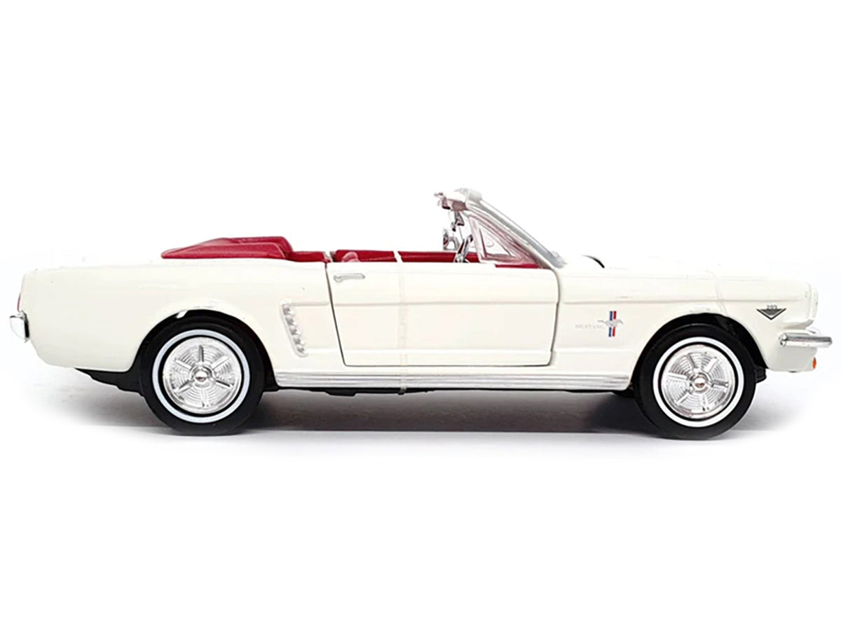 1964 1/2 Ford Mustang Convertible White with Red Interior James Bond 007 "Goldfinger" (1964) Movie "James Bond Collection" Series 1/24 Diecast Model Car