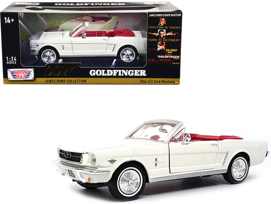 1964 1/2 Ford Mustang Convertible White with Red Interior James Bond 007 "Goldfinger" (1964) Movie "James Bond Collection" Series 1/24 Diecast Model Car