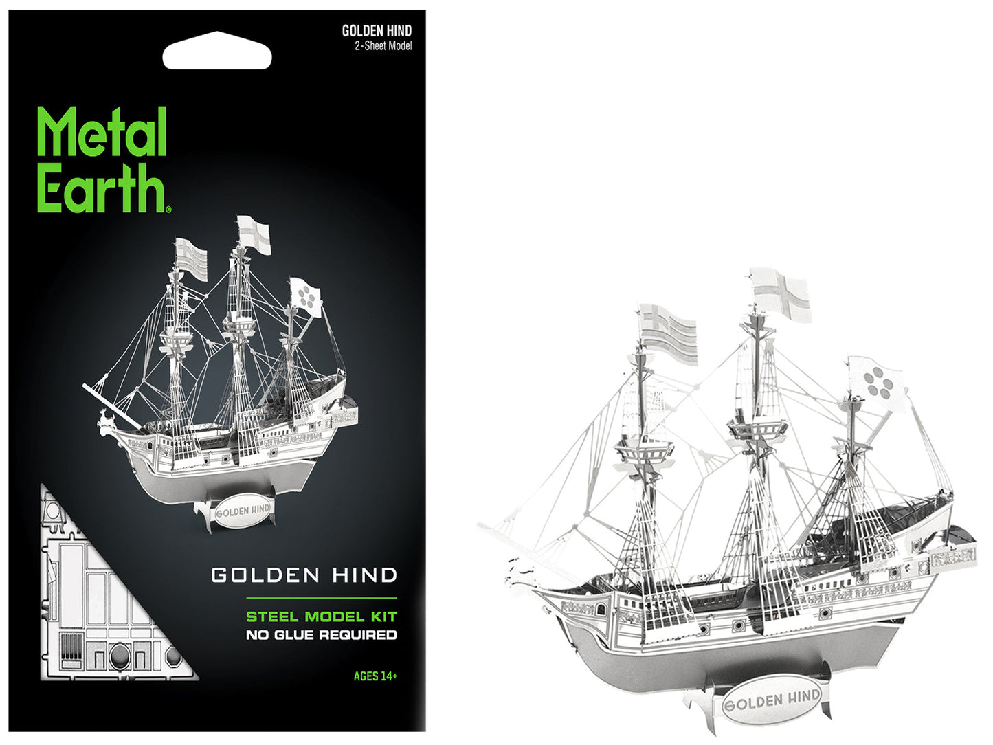 Model Kit Golden Hind Galleon (Moderate Difficulty) Steel Model