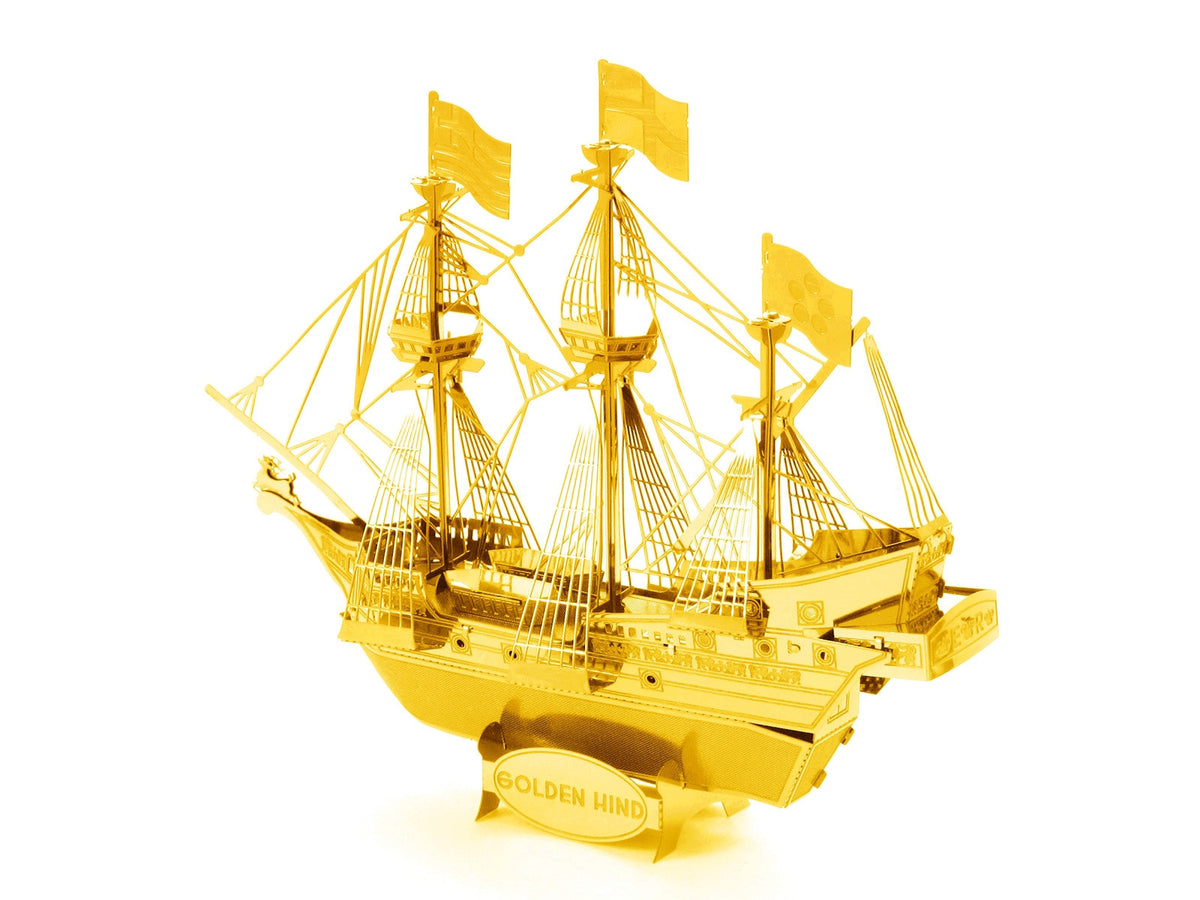 Model Kit Golden Hind Galleon Gold Version (Moderate Difficulty) Steel Model