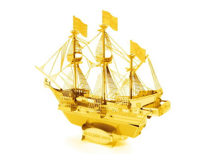 Model Kit Golden Hind Galleon Gold Version (Moderate Difficulty) Steel Model