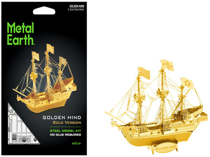 Model Kit Golden Hind Galleon Gold Version (Moderate Difficulty) Steel Model