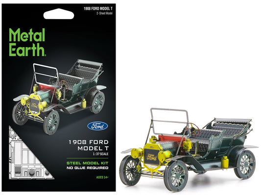 Model Kit 1908 Ford Model T Dark Green (Moderate Difficulty) Steel Model