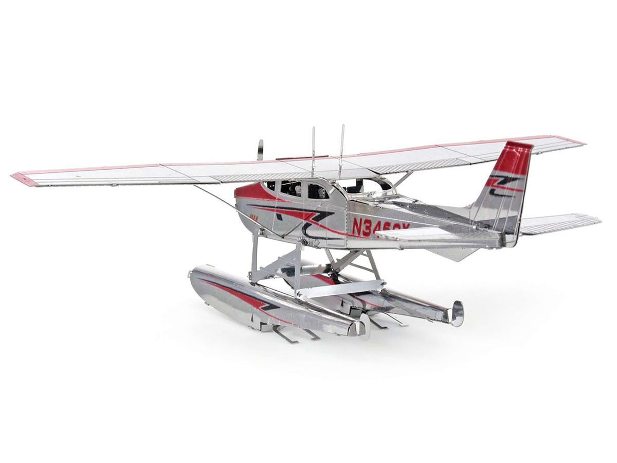 Model Kit Cessna 182 Floatplane White and Red (Moderate Difficulty) Steel Model