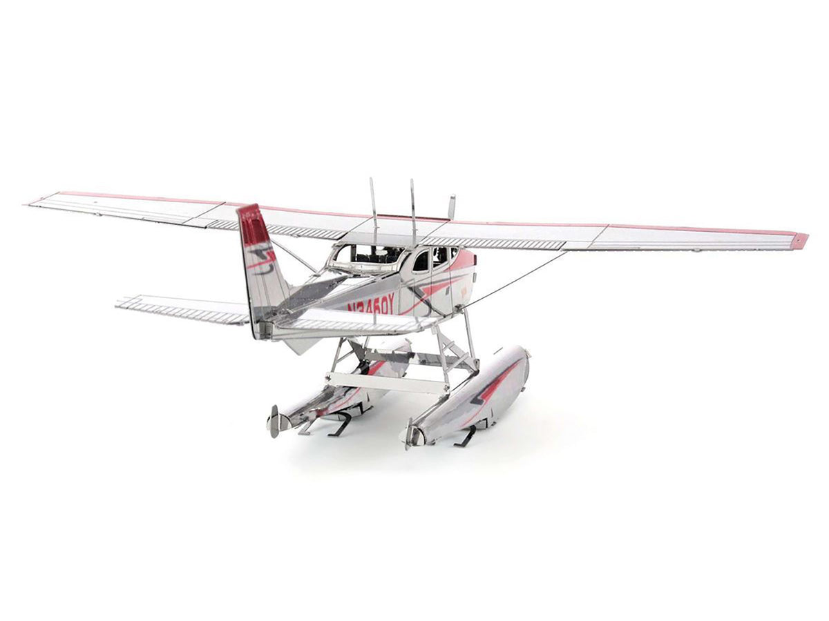 Model Kit Cessna 182 Floatplane White and Red (Moderate Difficulty) Steel Model
