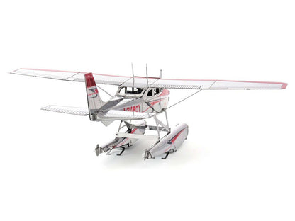 Model Kit Cessna 182 Floatplane White and Red (Moderate Difficulty) Steel Model