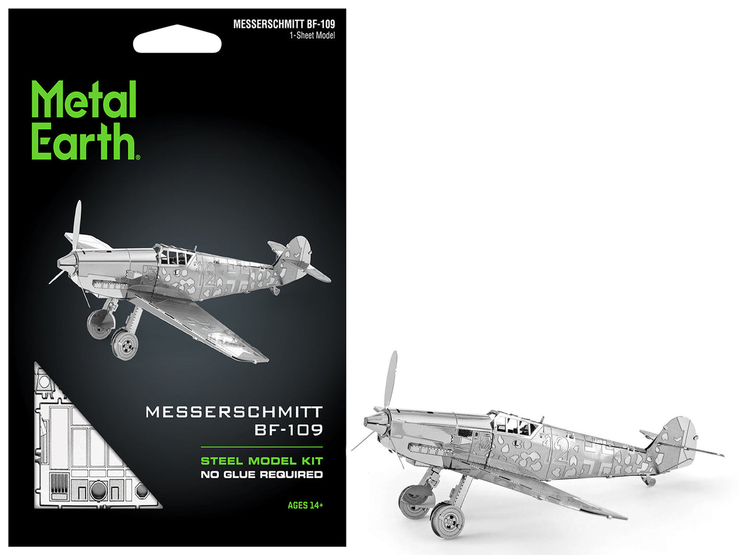 Model Kit Messerschmitt BF-109 Fighter Aircraft "German Luftwaffe" (Moderate Difficulty) Steel Model