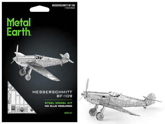 Model Kit Messerschmitt BF-109 Fighter Aircraft "German Luftwaffe" (Moderate Difficulty) Steel Model