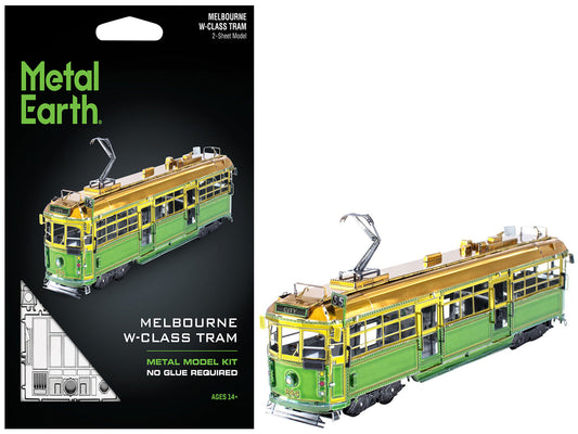 Model Kit Melbourne W-class Tram Green and Gold (Moderate Difficulty) Steel Model