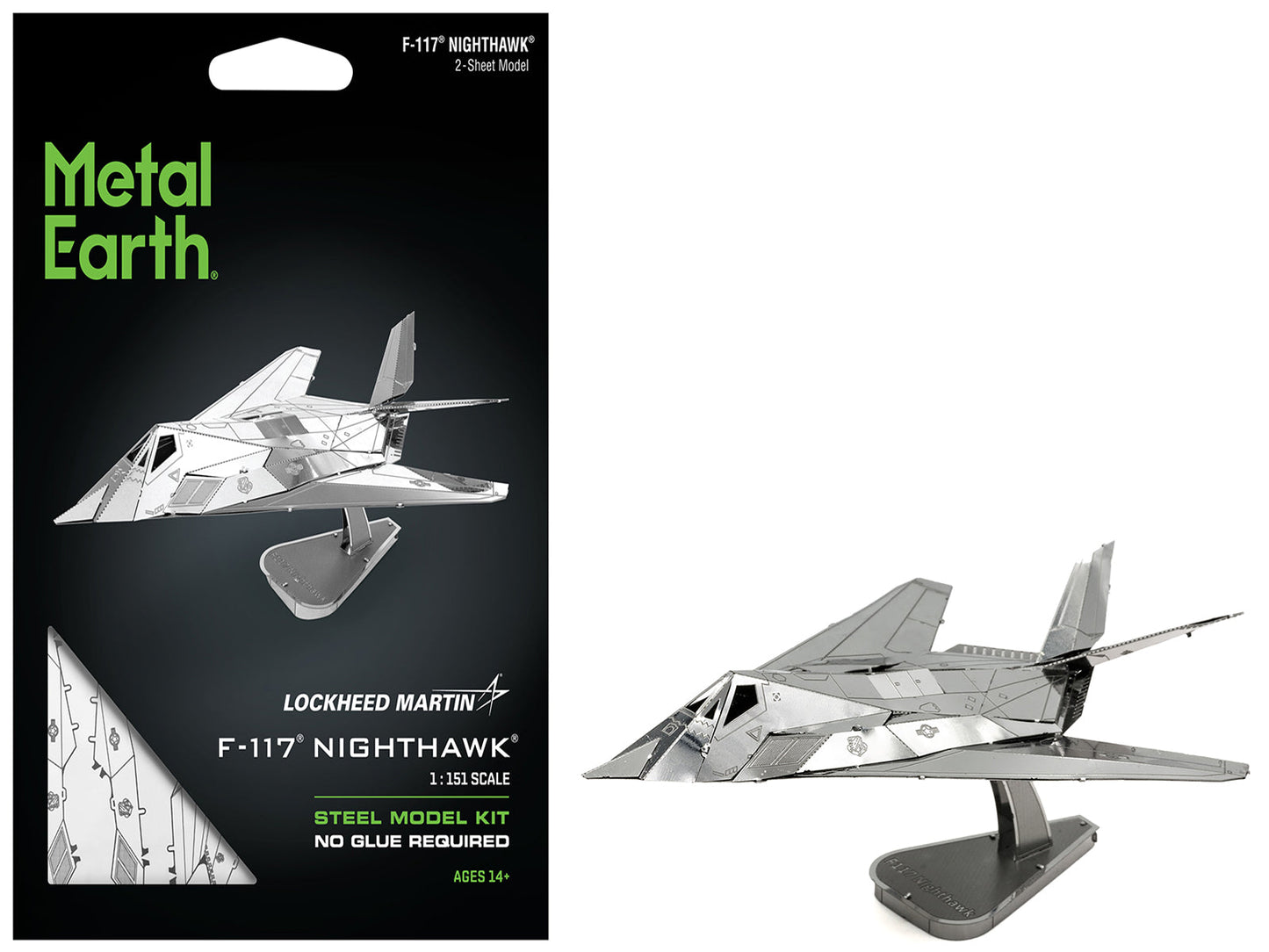 Model Kit Lockheed Martin F-117 Nighthawk Stealth Aircraft "United States Air Force" (Moderate Difficulty) Steel Model