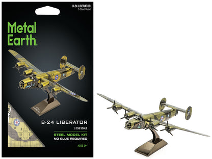 Model Kit Consolidated B-24 Liberator Bomber Aircraft "Diamond Lil" United States Army Air Forces (Challenging Difficulty) Steel Model