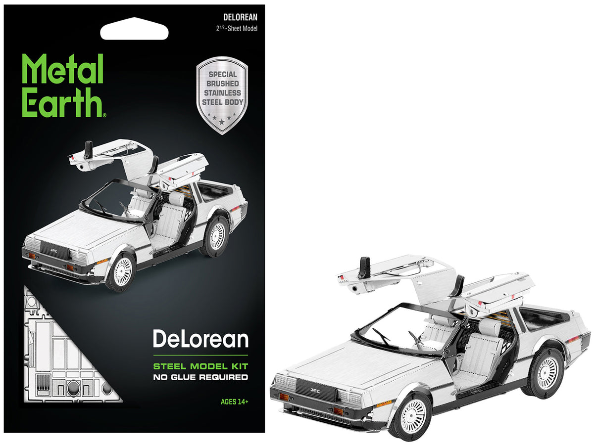 Model Kit DeLorean Brushed Metal (Moderate Difficulty) Steel Model
