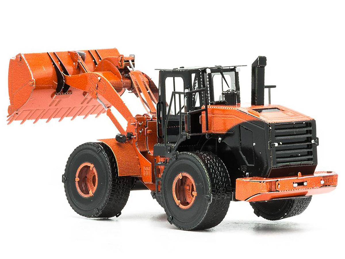 Model Kit Wheel Loader Orange and Black (Challenging Difficulty) Steel Model