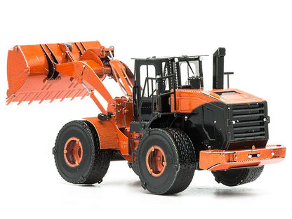 Model Kit Wheel Loader Orange and Black (Challenging Difficulty) Steel Model
