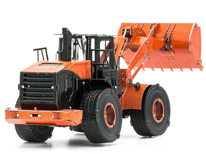 Model Kit Wheel Loader Orange and Black (Challenging Difficulty) Steel Model