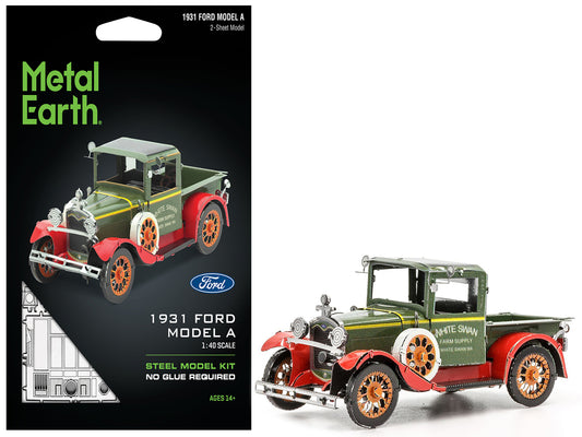 Model Kit 1931 Ford Model A Pickup Truck Green (Moderate Difficulty) Steel Model