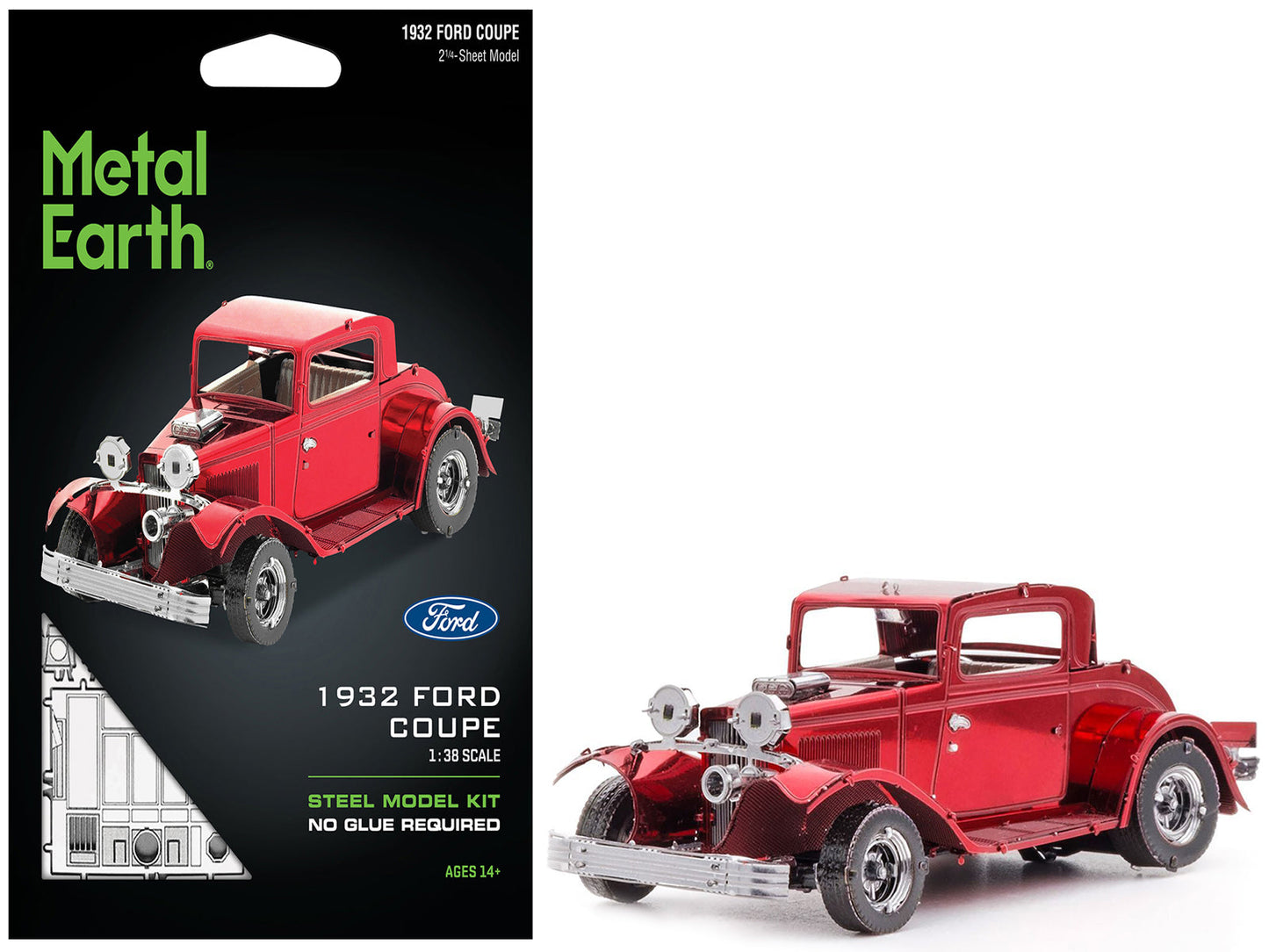 Model Kit 1932 Ford Coupe Red (Moderate Difficulty) Steel Model