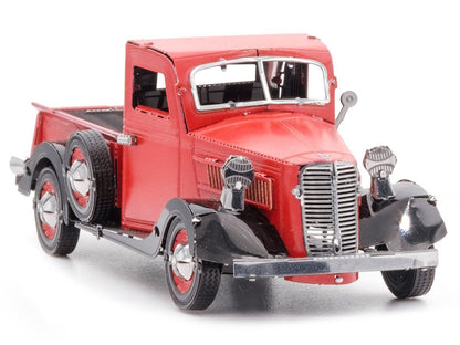 Model Kit 1937 Ford Pickup Truck Red and Black (Moderate Difficulty) Steel Model