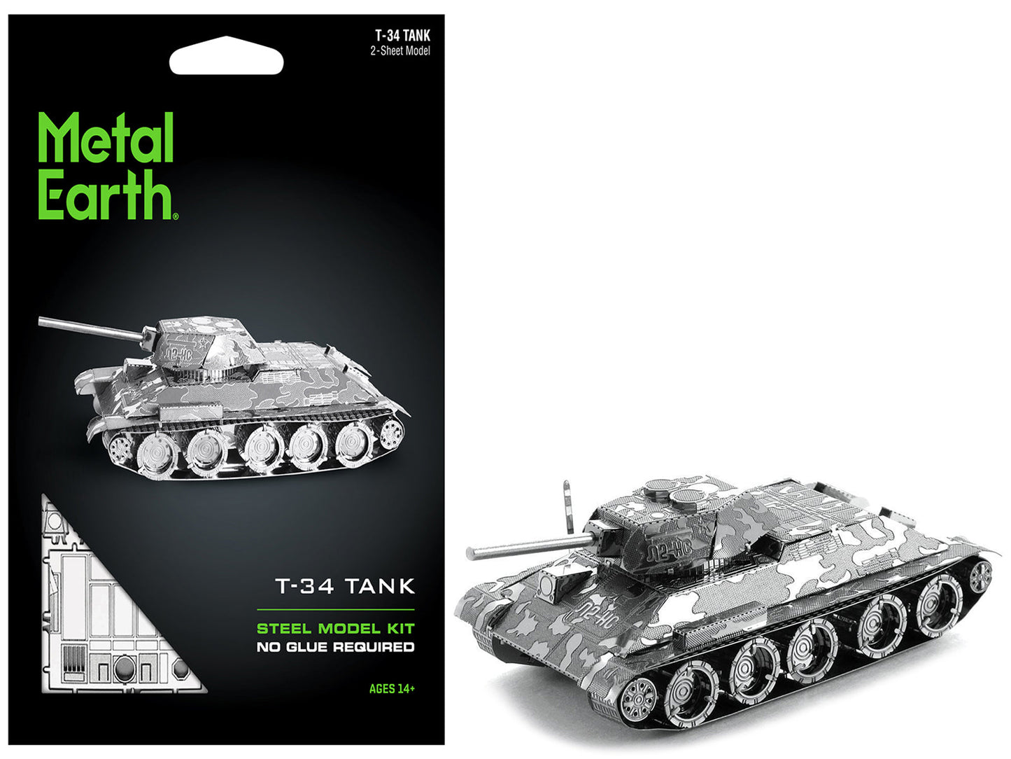 Model Kit Soviet T-34 Tank (Moderate Difficulty) Steel Model