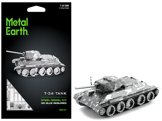 Model Kit Soviet T-34 Tank (Moderate Difficulty) Steel Model