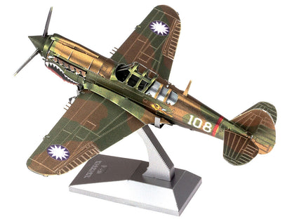 Model Kit Curtiss P-40 Warhawk Fighter-Bomber Aircraft "American Volunteer Group (AVG) Chinese Air Force" (Moderate Difficulty) Steel Model
