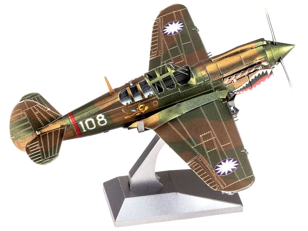 Model Kit Curtiss P-40 Warhawk Fighter-Bomber Aircraft "American Volunteer Group (AVG) Chinese Air Force" (Moderate Difficulty) Steel Model