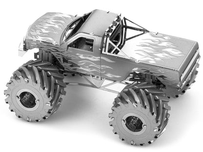 Model Kit Monster Truck with Flame Graphics (Moderate Difficulty) Steel Model