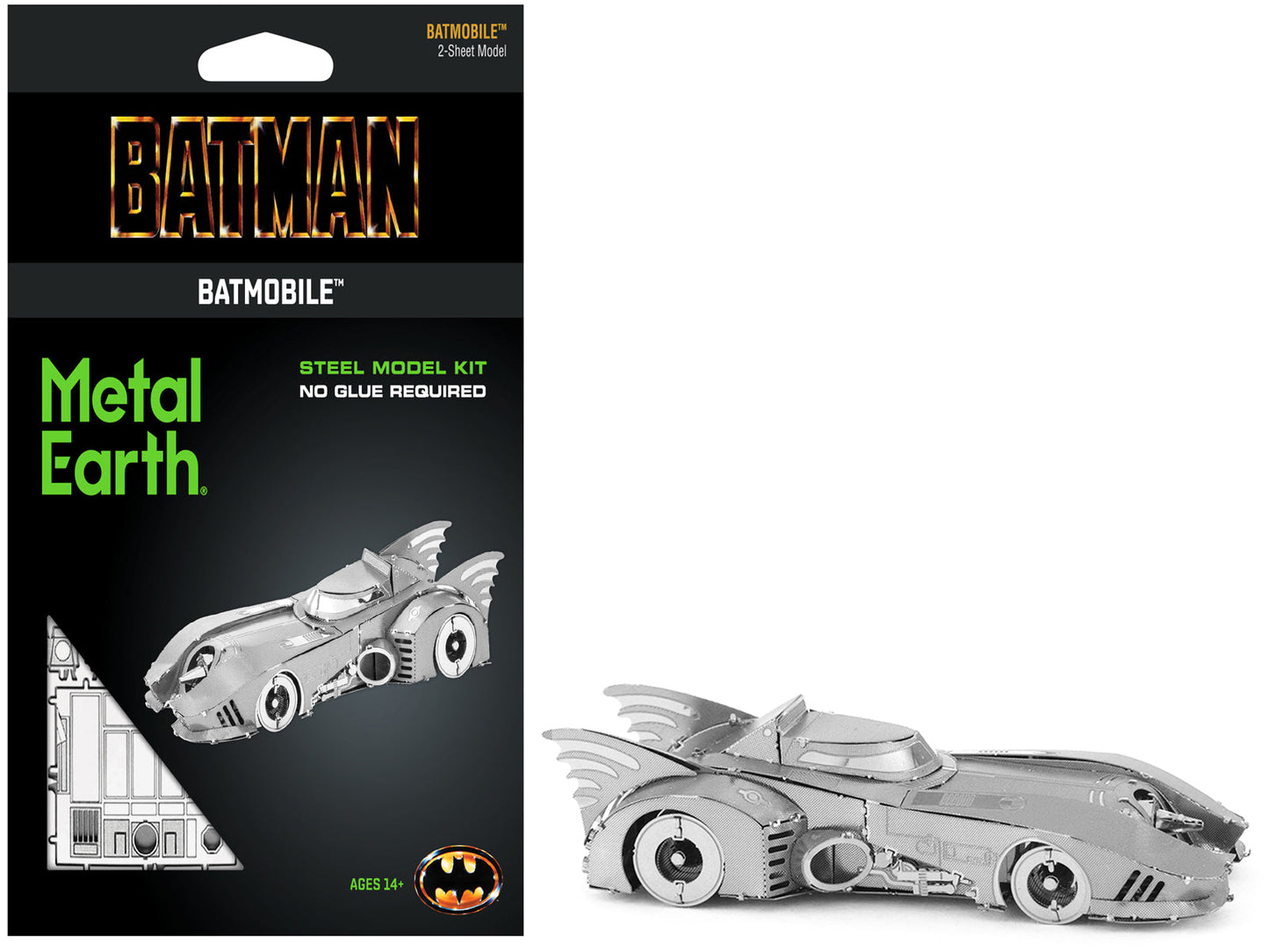 Model Kit 1989 Batmobile "Batman" (1989) Movie (Challenging Difficulty) Steel Model