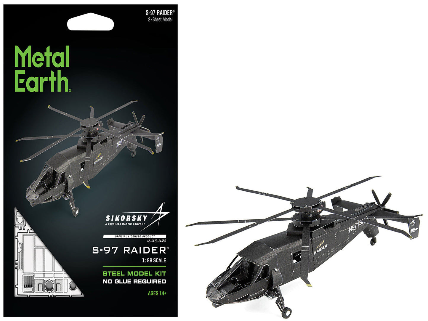 Model Kit Sikorsky S-97 Raider Attack Helicopter "United States Army" (Challenging Difficulty) Steel Model