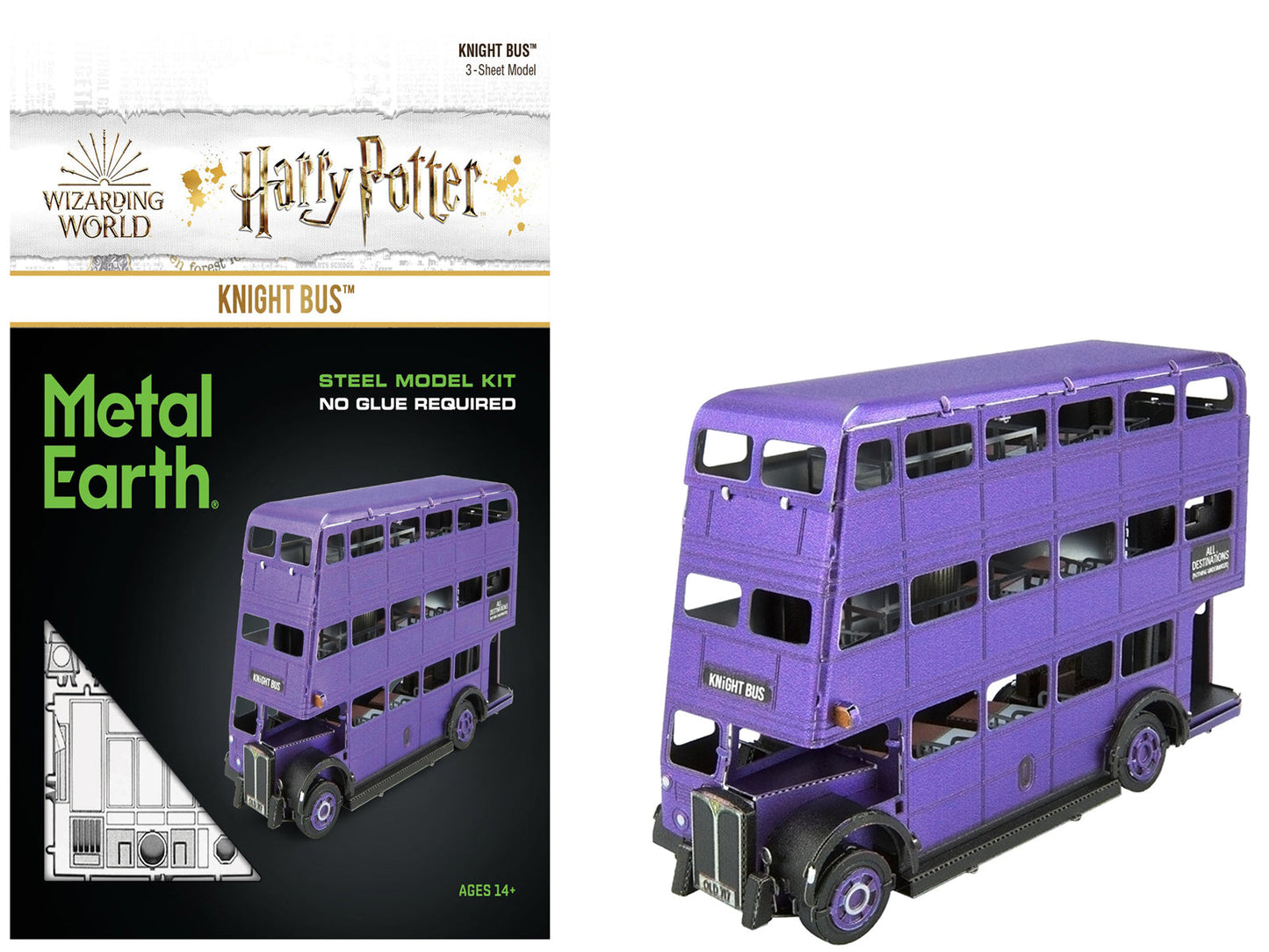 Model Kit Knight Bus Purple "Harry Potter and the Prisoner of Azkaban" (2004) Movie (Moderate Difficulty) Steel Model