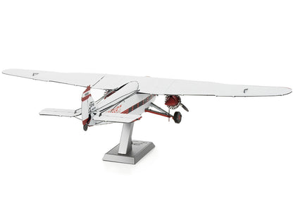 Model Kit Ford Trimotor Transport Aircraft White and Red (Moderate Difficulty) Steel Model