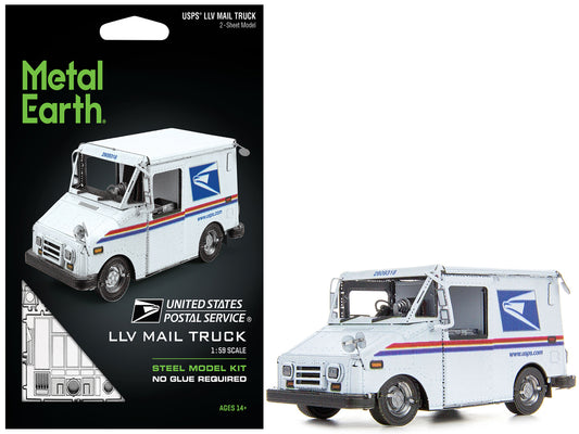 Model Kit  LLV Mail Truck White "USPS (United States Postal Service)" (Moderate Difficulty) Steel Model
