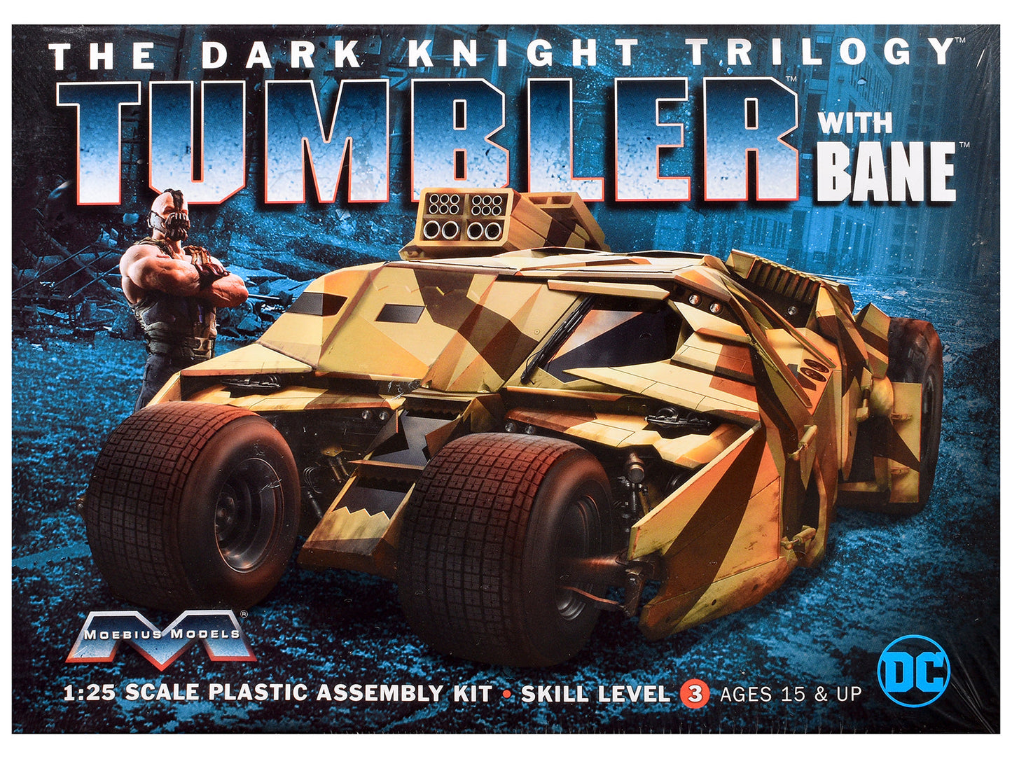 Skill 3 Model Kit Batmobile Tumbler with Bane Figure "Batman Dark Knight Trilogy" Movie Franchise 1/25 Scale Model