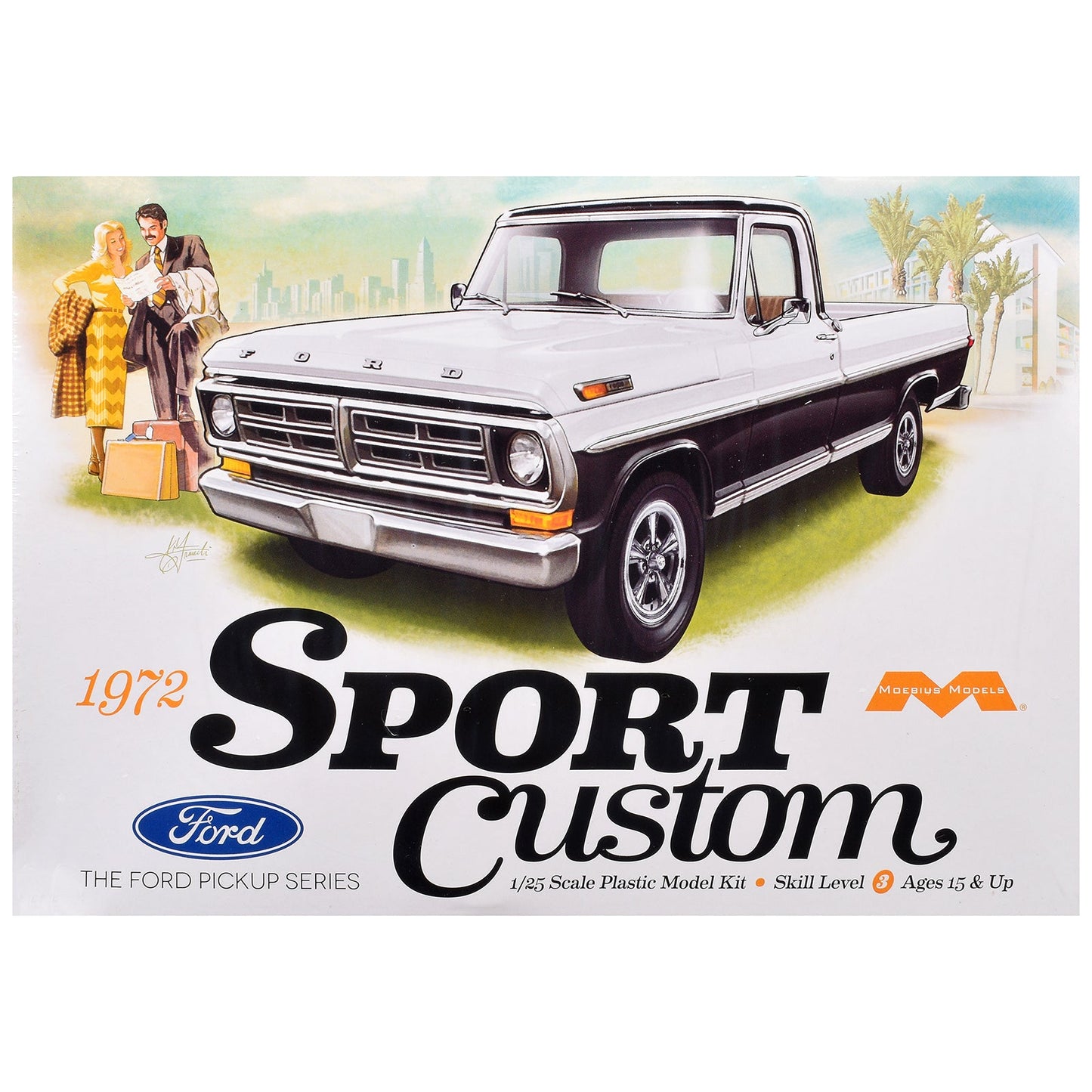 Skill 3 Model Kit 1972 Ford Sport Custom Pickup Truck 1/25 Scale Model
