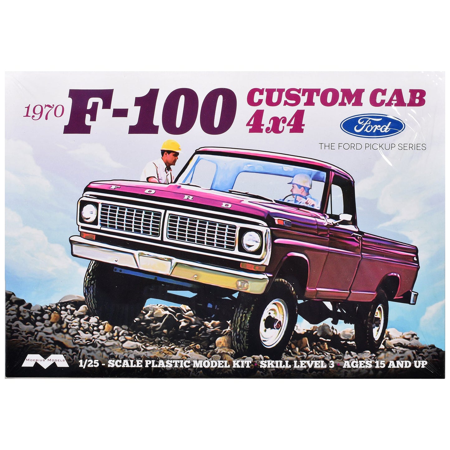 Skill 3 Model Kit 1970 Ford F-100 Custom Cab 4x4 Pickup Truck 1/25 Scale Model