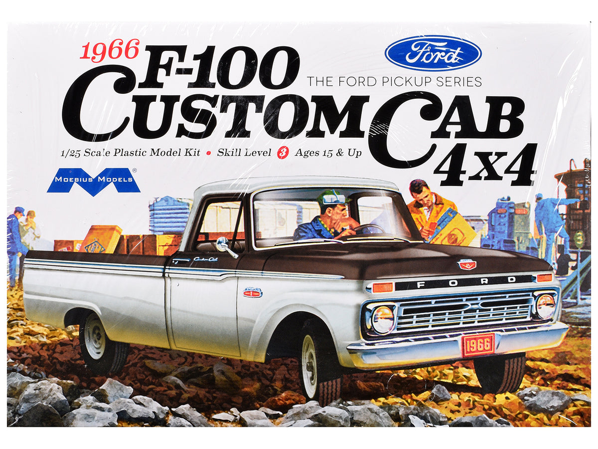 Skill 3 Model Kit 1966 Ford F-100 Custom Cab 4x4 Pickup Truck 1/25 Scale Model
