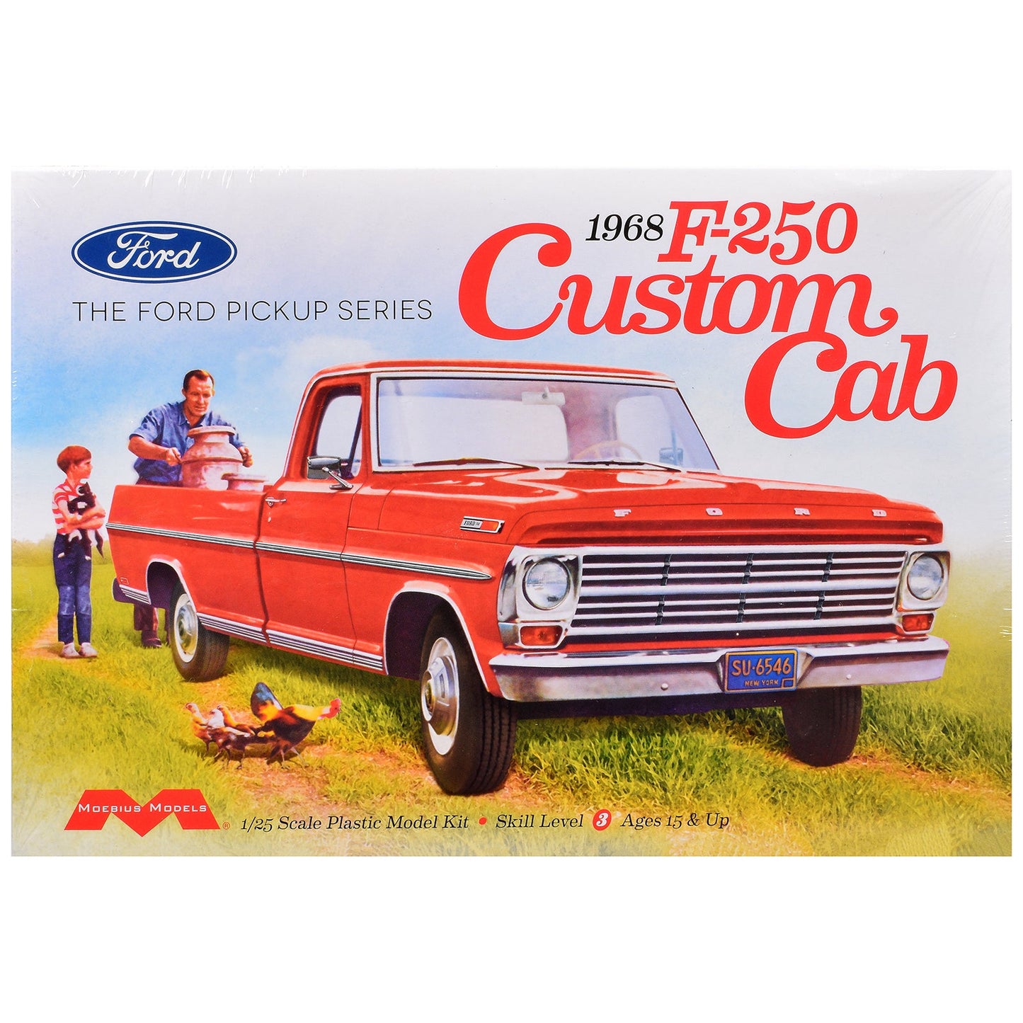 Skill 3 Model Kit 1968 Ford F-250 Custom Cab Pickup Truck 1/25 Scale Model