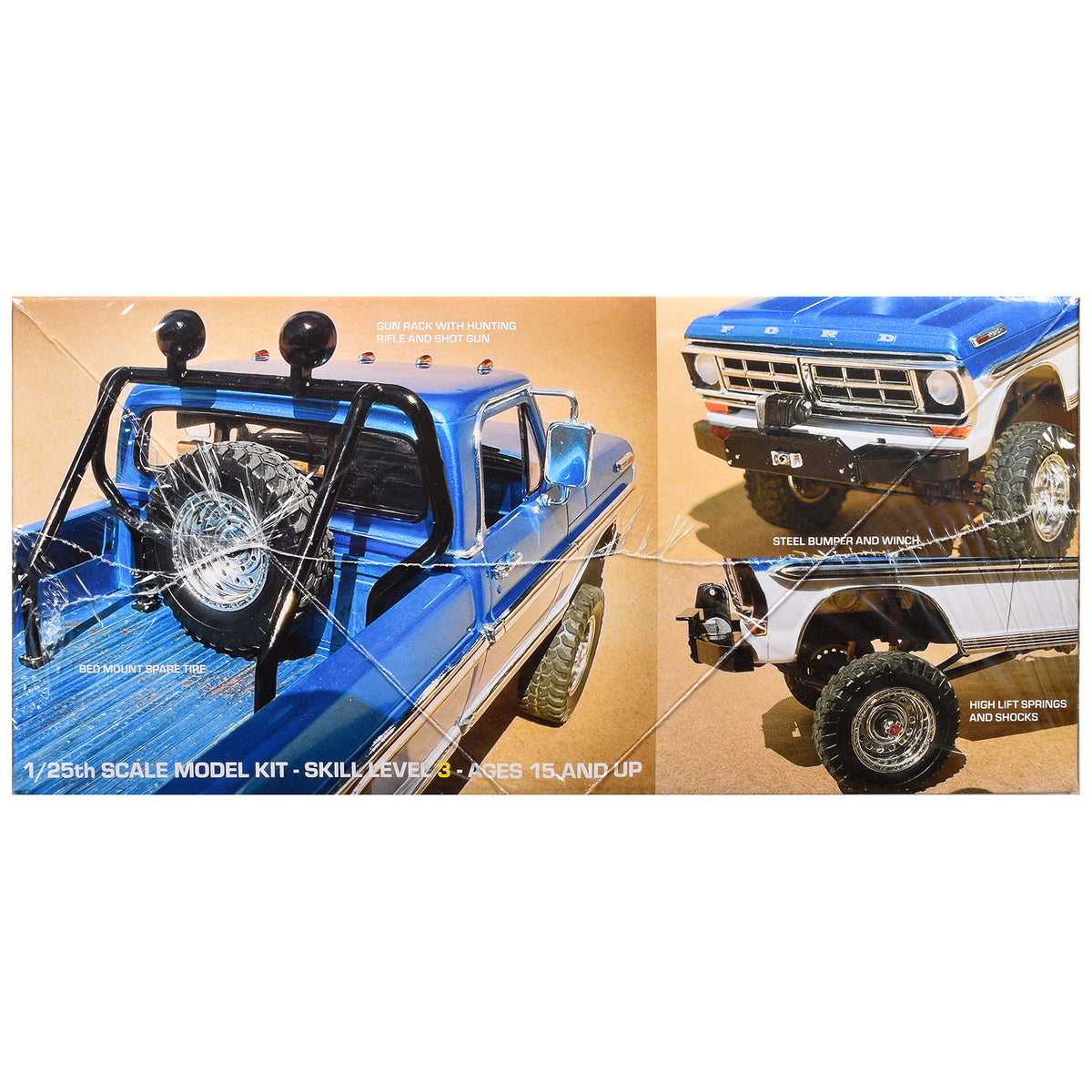 Skill 3 Model Kit 1971 Ford F-250 Custom Lifted 4x4 Pickup Truck 1/25 Scale Model