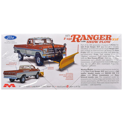 Skill 3 Model Kit 1972 Ford F-250 Ranger XLT Pickup Truck with Snow Plow 1/25 Scale Model
