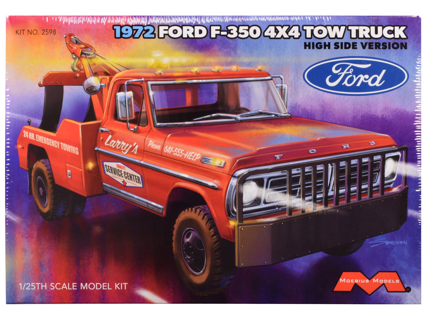 Skill 3 Model Kit 1972 Ford F-350 4x4 Tow Truck High Side Version 1/25 Scale Model