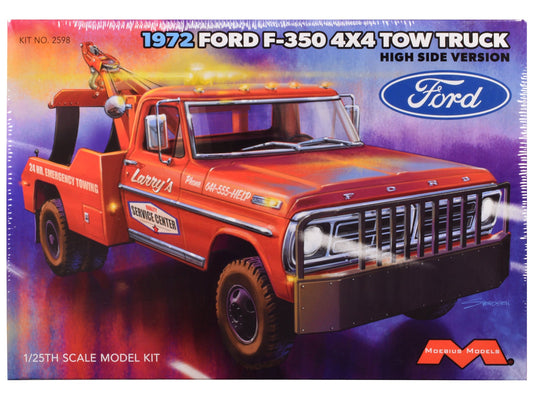 Skill 3 Model Kit 1972 Ford F-350 4x4 Tow Truck High Side Version 1/25 Scale Model