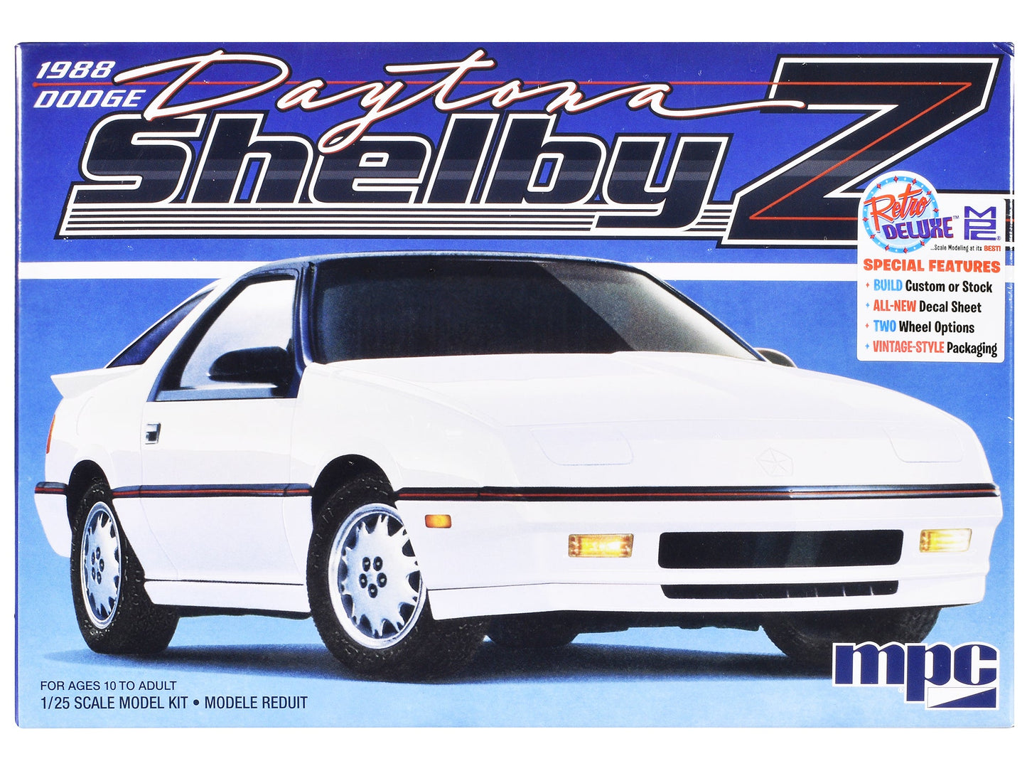 Skill 2 Model Kit 1988 Dodge Shelby Daytona Z 2-in-1 Kit 1/25 Scale Model