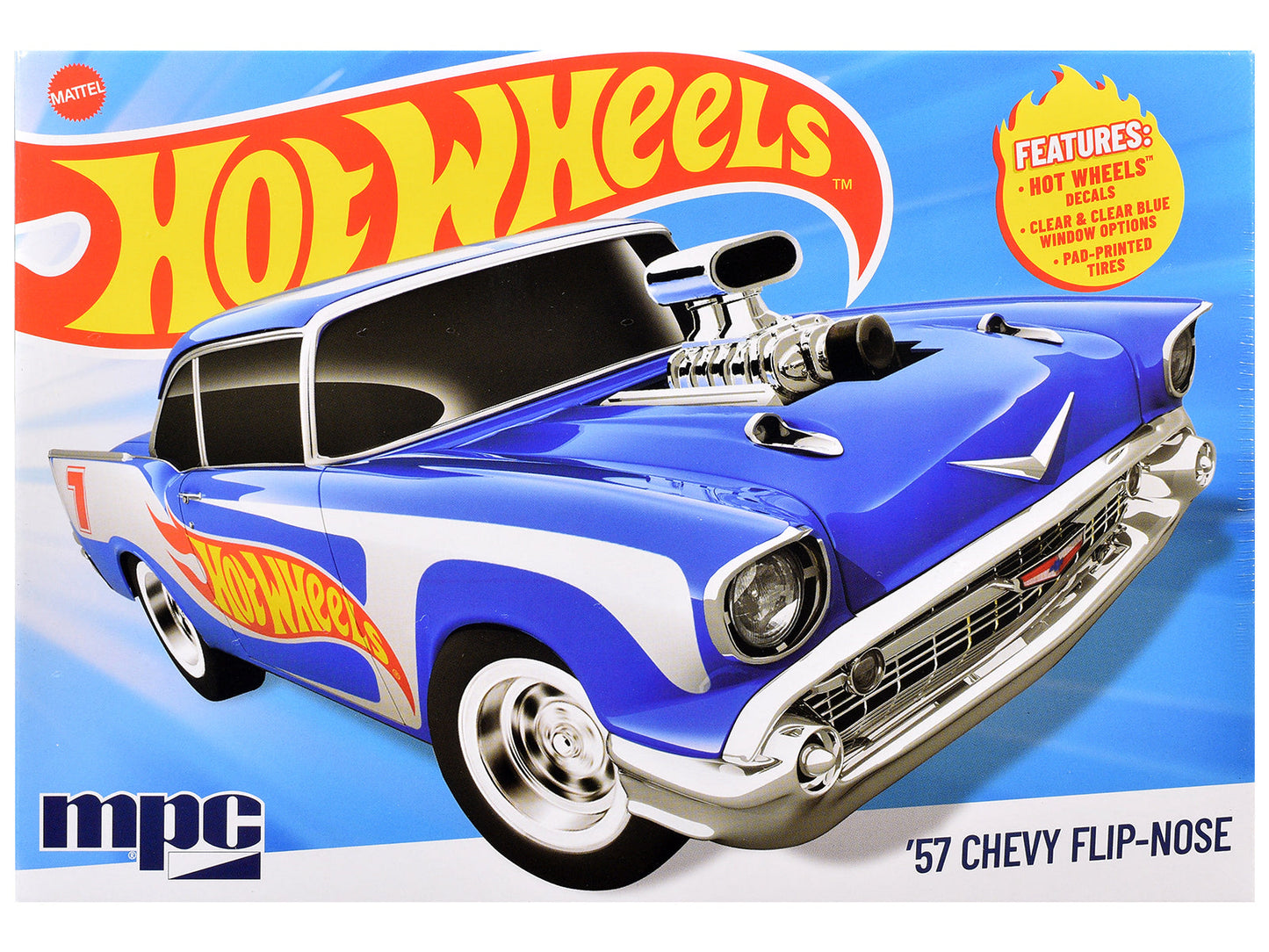 Skill 2 Model Kit 1957 Chevrolet Sedan Flip-Nose "Hot Wheels" 1/25 Scale Model