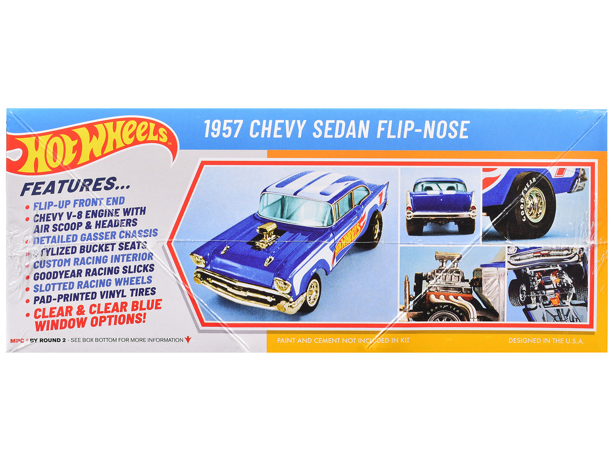 Skill 2 Model Kit 1957 Chevrolet Sedan Flip-Nose "Hot Wheels" 1/25 Scale Model