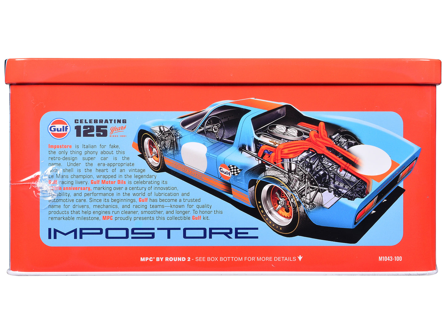 Skill 2 Model Kit Gulf Racing Impostore with Collector Tin 1/25 Plastic Model