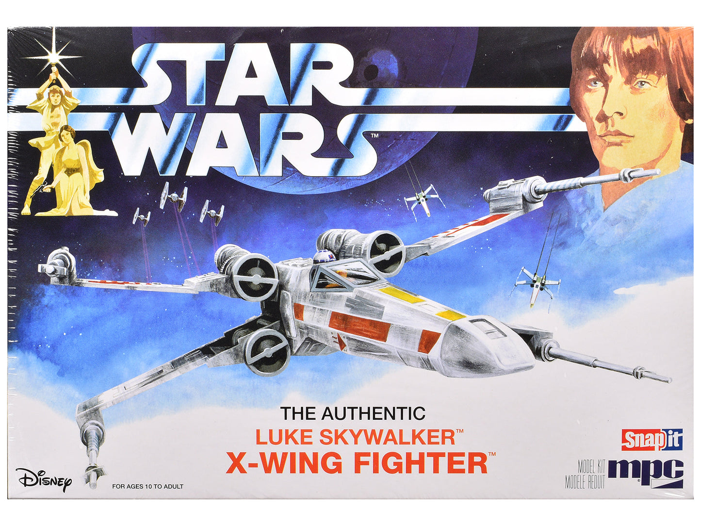 Skill 2 Snap Model Kit Luke Skywalker X-Wing Fighter "Star Wars: A New Hope" (1977) Movie 1/63 Scale Model