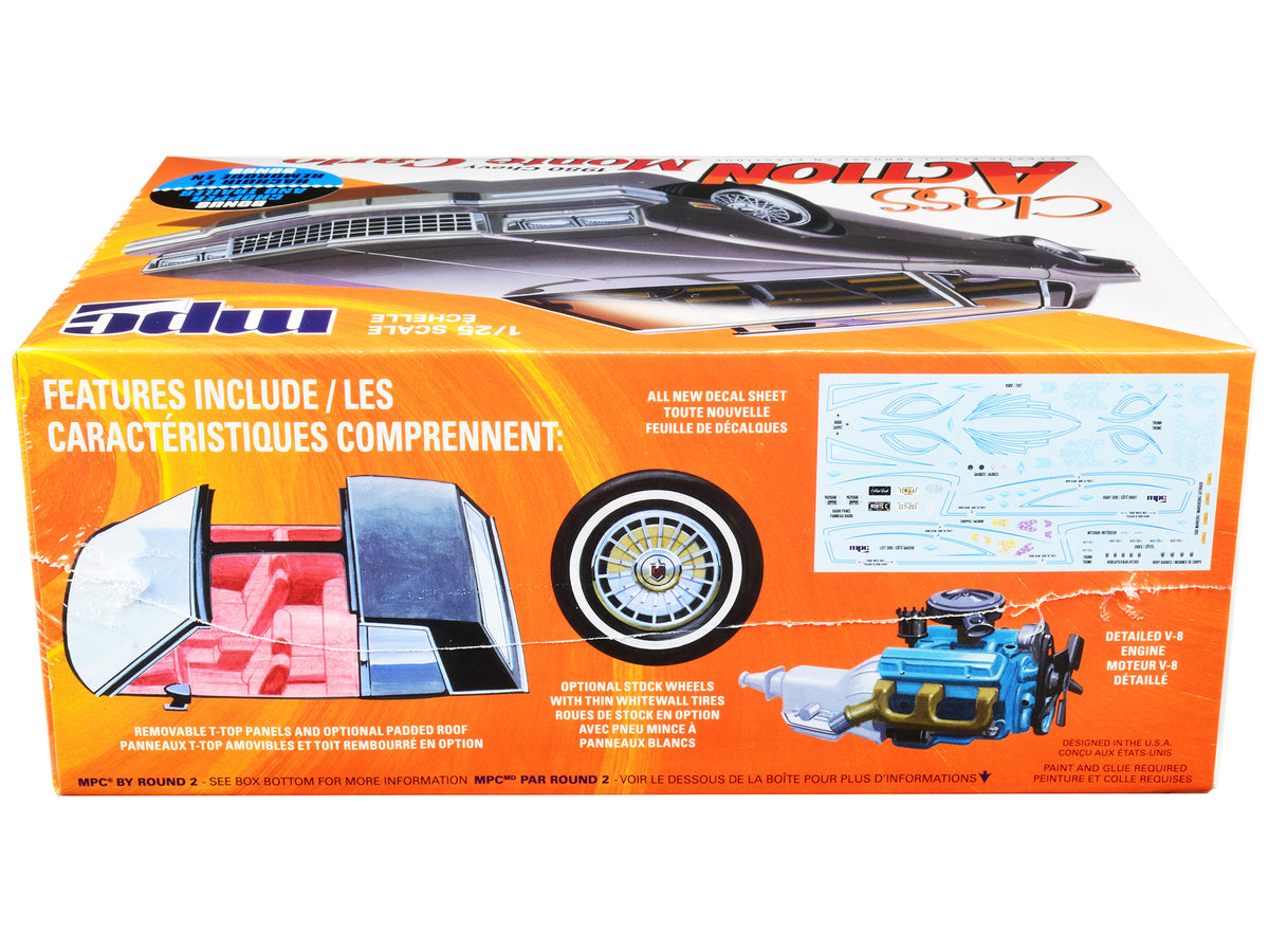 Skill 2 Model Kit 1980 Chevrolet Monte Carlo "Class Action" with Motorcycle and Trailer (Skill 2) 1/25 Scale Model Car