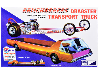 Skill 2 Model Kit Ramchargers Dragster and Advanced Design Transport Truck 2 Kits in 1 1/25 Scale Models